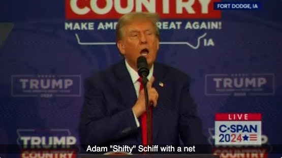 Donald Trump: Adam 'Shifty' Schiff with a net